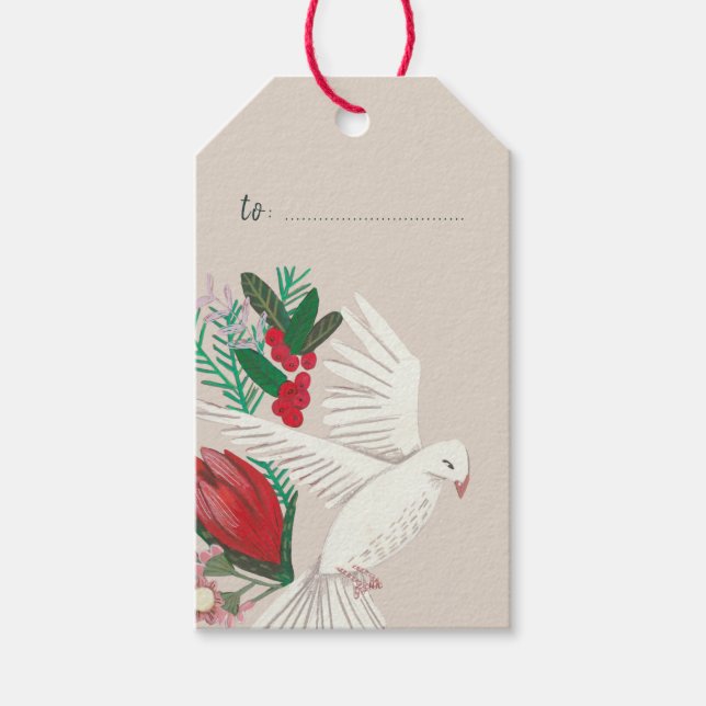 Etiqueta Para Presente Pombas Paz na Terra Natal (Frente)