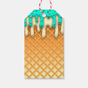 Etiqueta Para Presente Ponta Do Waffle De sorvete Com Préteses