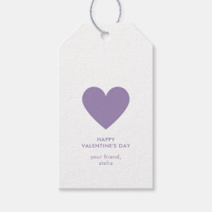 Etiqueta Para Presente Pontinhos Simples Coração Roxo Fofos Feliz Dia dos