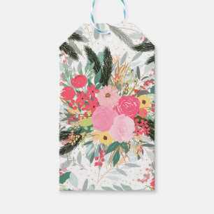 Etiqueta Para Presente Pontos brilhantes e Dourados do inverno branco Ele