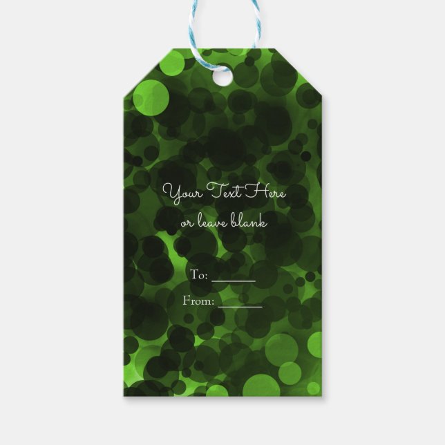 Etiqueta Para Presente Pontos Verdes e Pretos Favor de Festa Moderno e Ch (Frente)