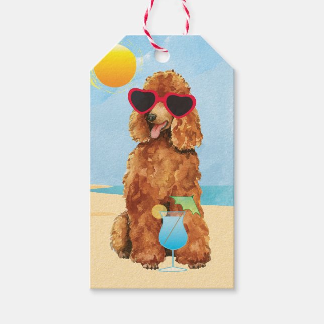 Etiqueta Para Presente Poodle de Verão (Frente)