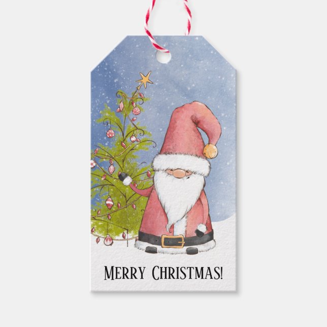 Etiqueta Para Presente Pop de Natal do Papai Noel (Frente)