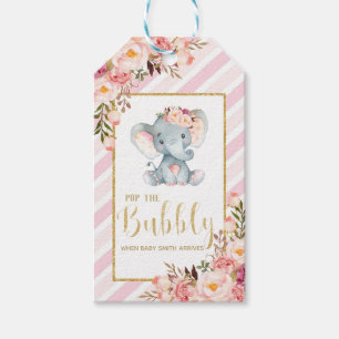 Etiqueta Para Presente Pop do chá de fraldas do elefante os Tag