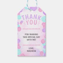 Pop sobre a etiqueta do presente da bolha