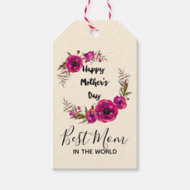 Etiqueta Para Presente Pópias cor-de-rosa Fúchsia Melhor Mãe - Dia de as 