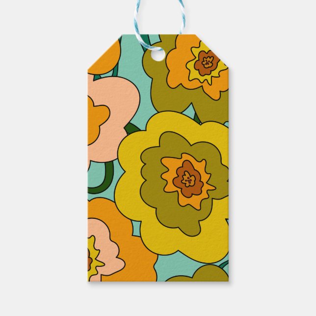 Etiqueta Para Presente Poppies Pastéis Embrulho (Frente)