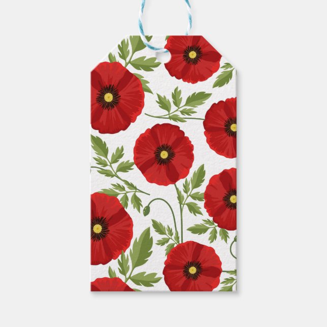 Etiqueta Para Presente Poppy alegre Flores de Verão (Frente)