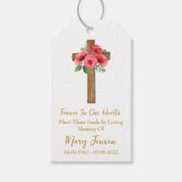 Etiqueta Para Presente Poppy Cross Memorial Funeral Seed Packet 