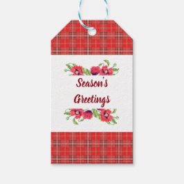 Etiqueta Para Presente Pops vermelhos de aquarela saudações da estação fl