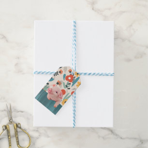 Etiqueta Para Presente Porco de Bebê Amigável Bebê-Cujo