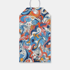 Etiqueta Para Presente Portas Desenhadas à Mão abstrato