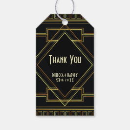 Etiqueta Para Presente pórticos de excelente de colheita em preto e ouro