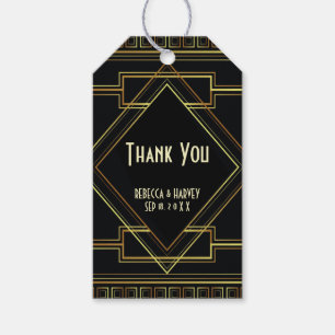 Etiqueta Para Presente pórticos de excelente de colheita em preto e ouro