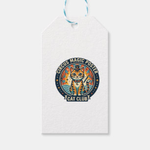 Etiqueta Para Presente Poster de Magia de Circo Gato Design de Gatinho Fo