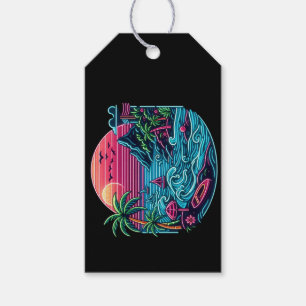Etiqueta Para Presente Praia neon tropical/havaiana