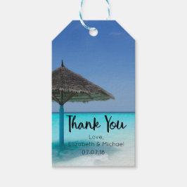 Etiqueta Para Presente Praia tropical com Obrigados de Casamento Guarda-c