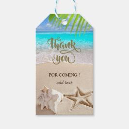 Etiqueta Para Presente Praia Tropical, Seastar, Seashell Obrigado