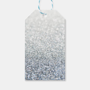 Etiqueta Para Presente Prata e Tag glittery cinzentos do presente