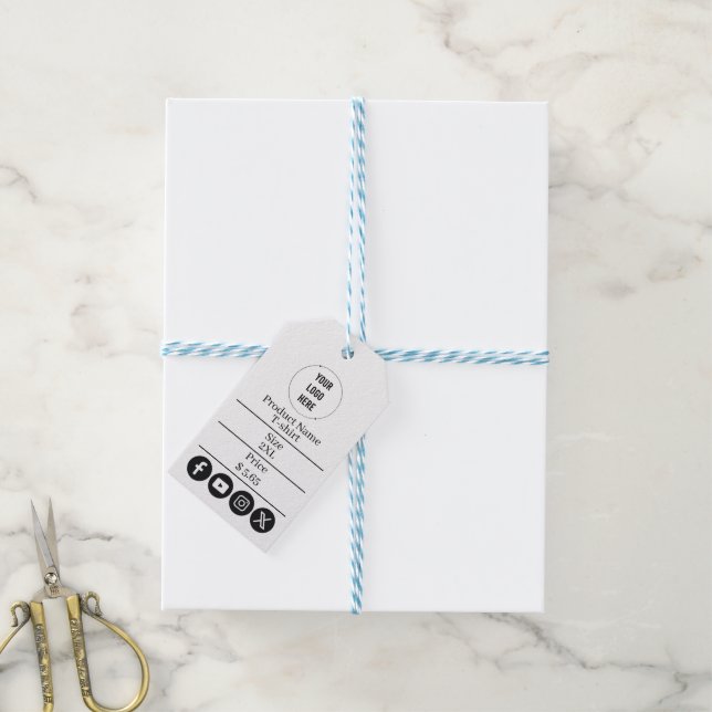 Etiqueta Para Presente Preço Empresarial Personalizado (Com cordão)