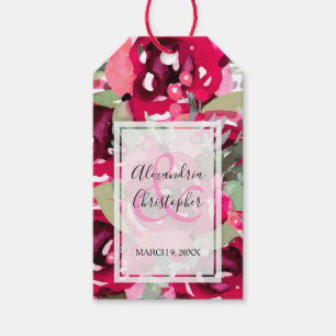Etiqueta Para Presente Prefeito De Casamento Floral De Cor De Água Quent