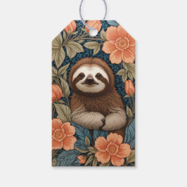 Etiqueta Para Presente Preguiça Fofa Elegante Floral Inspirada em William