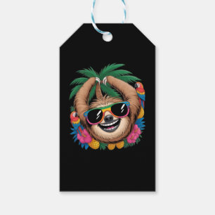 Etiqueta Para Presente Preguiça Tropical Kawaii – Vibrações Agradáveis de