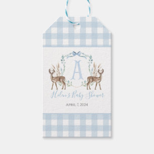 Etiqueta Para Presente Preppy Southern Blue Deer Chá de fraldas