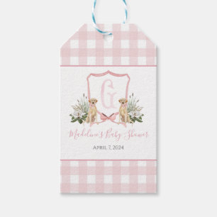 Etiqueta Para Presente Preppy Southern Pink Dog Chá de fraldas