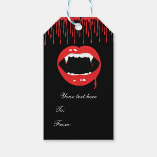 Etiqueta Para Presente Presas de Vampiro Sangue Drácula Favor de Festa de