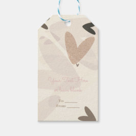 Etiqueta Para Presente Presente Chic Corações Rosa e Taupe para Chá de No