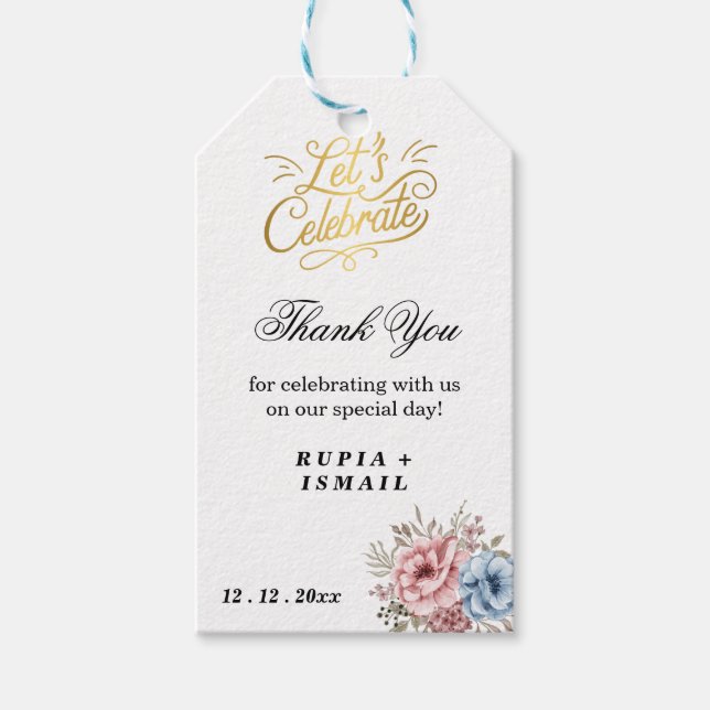 Etiqueta Para Presente Presente de Agradecimento Branco Elegante (Frente)