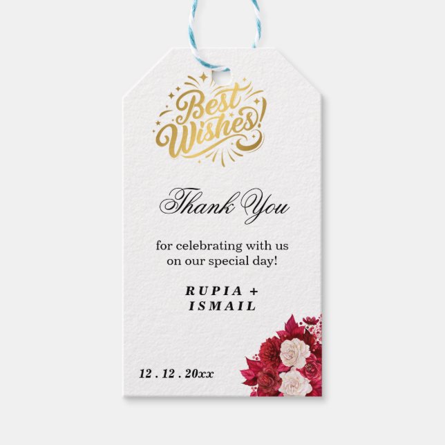Etiqueta Para Presente Presente de Agradecimento Branco Elegante (Frente)