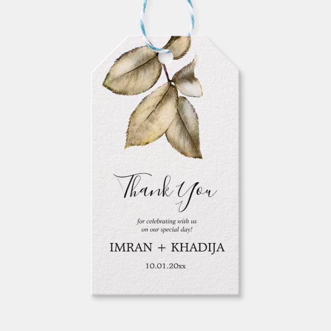 Etiqueta Para Presente Presente de Agradecimento Elegante Branco (Frente)