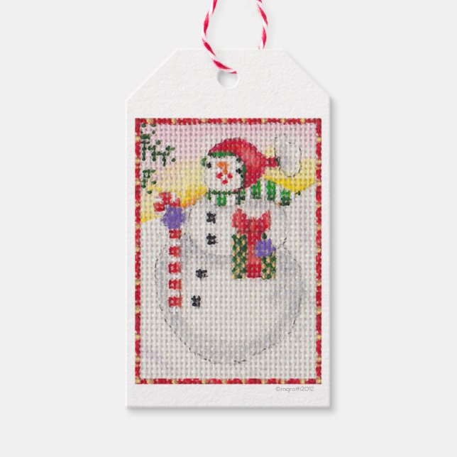 Etiqueta Para Presente Presente de boneco de neve (Frente)