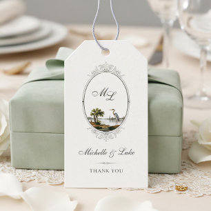 Etiqueta Para Presente Presente de casamento monograma de estilo country
