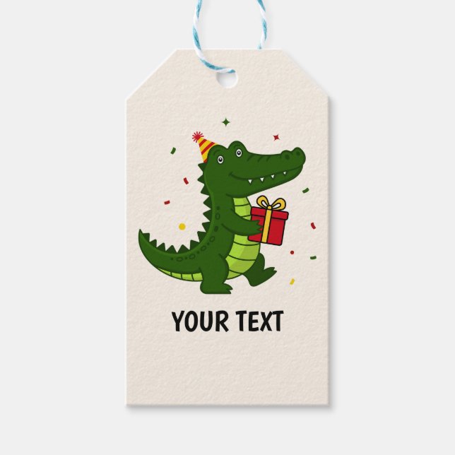 Etiqueta Para Presente Presente de Crocodilo Fofo (Frente)