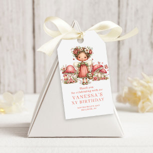 Etiqueta Para Presente Presente de Favor Floral Rosa de Aniversário de 3