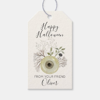 Etiqueta Para Presente Presente de Feliz Halloween com Olho Botânico em A