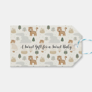Etiqueta Para Presente Presente de Festa de Bebê com Padrão de Leopardo S