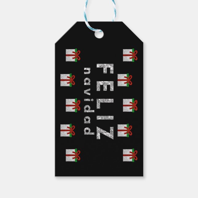 Etiqueta Para Presente Presente de Natal com Glitter (Frente)