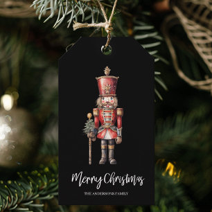Etiqueta Para Presente Presente de Natal de Noz-Moscada em Aquarela Preta