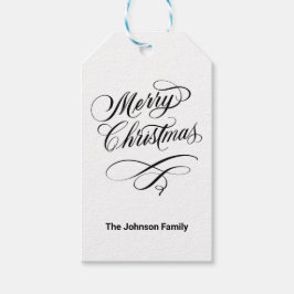 Etiqueta Para Presente Presente de Natal Feliz e Feliz Caligrafia