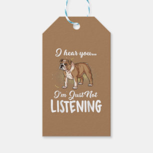 Etiqueta Para Presente Presente para cães Inglês Bulldog Eu Ouvi Você 