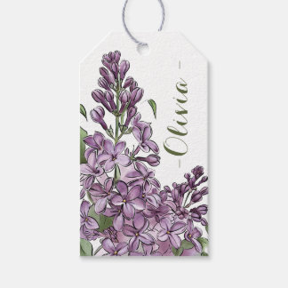 Etiqueta Para Presente Presente Personalizado de Arte de Linha Floral Lil