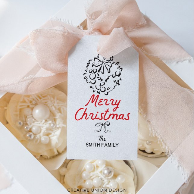 Etiqueta Para Presente Presente Personalizado de Natal Desenhado à Mão (Criador carregado)