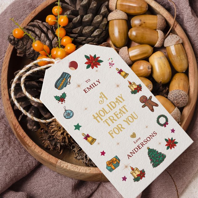Etiqueta Para Presente Presente Personalizado de/para Natal Férias Doces (Personalized To/From Christmas Holiday Treat Gift Tags)