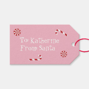 Etiqueta Para Presente Presente personalizado do rosa dos doces do Natal