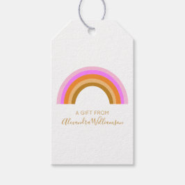 Etiqueta Para Presente Presente Personalizado Simples Fofo Retro Arco-íri