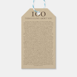 Etiqueta Para Presente Presente Personalizável 100 Coisas que Eu Amo em V
